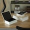 Vintiquewise White Velvet Vintage Storage Wooden Antique Classic Decorative Book Box Holder, PK 3 QI004265.WT - alternate 4